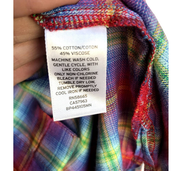 BP Rainbow Checkered Shirt NWT - Picture 4 of 4